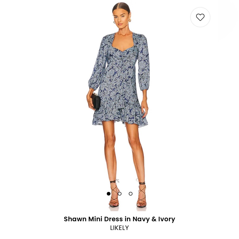 Likely brand Blue Paisley Print Dress Size 2